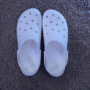 New all white crocs